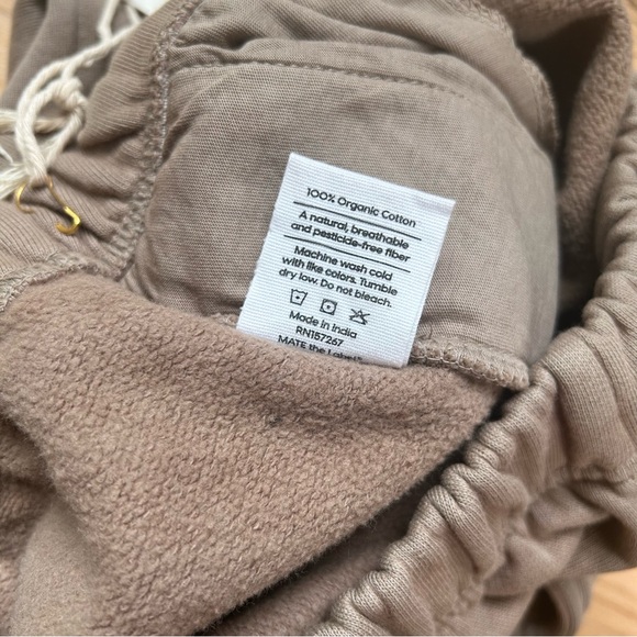 COPY - NWT $128 mate the label Organic Fleece Relaxed Pocket Sweatpant brown sm… - Picture 4 of 4